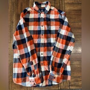 Croft & Barrow Men's Checkered Flannel - Orange, Blue, White